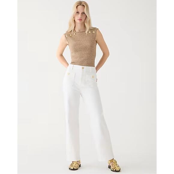 J.Crew Sailor Slim Wide-Leg Jean in White - Picture 1 of 3